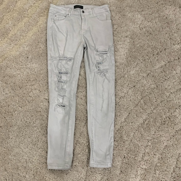 AMIRI Other - Mike Amiri Ripped Rhinestone White Jeans for Men Size 32